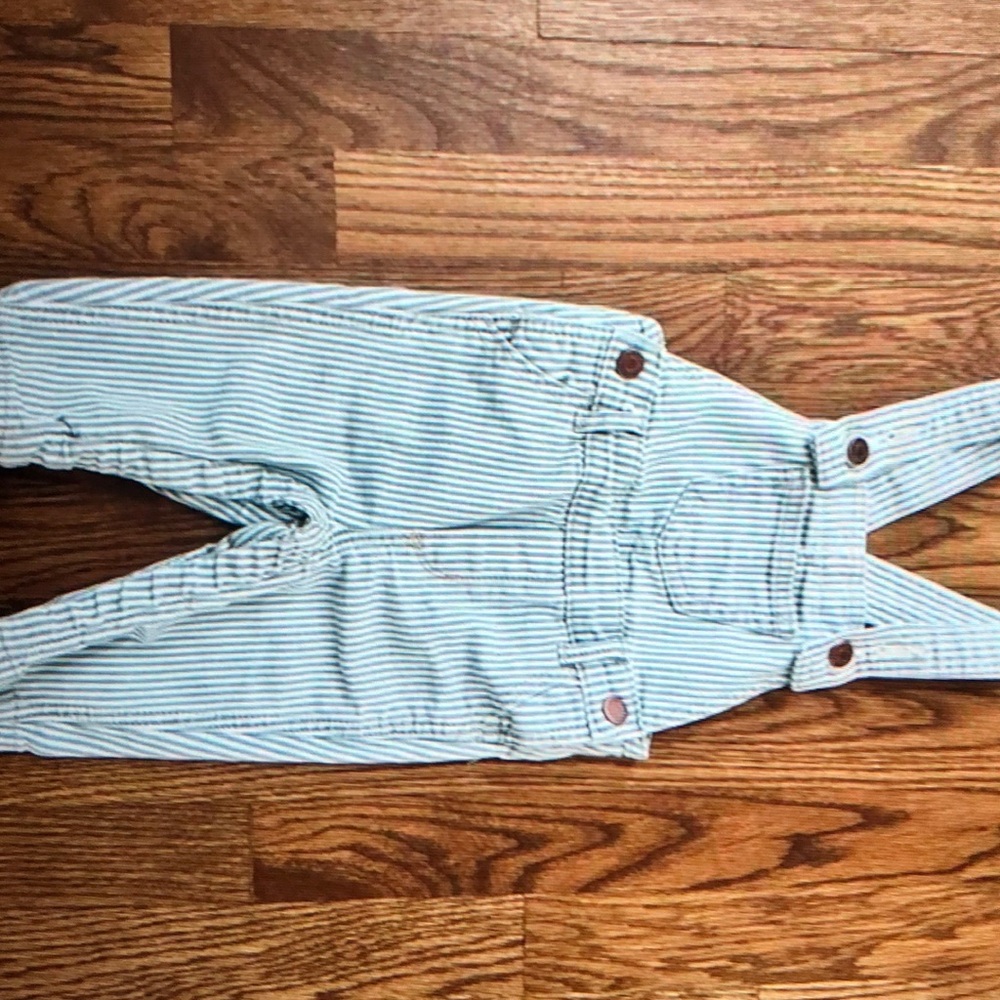 Old Navy Striped denim overalls
